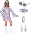 Spooktacular Creations Halloween Costume for Girls, Kids Disco Costume, Girls 70s Outfit, Kids Hippie Dress for Parties