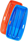 35-Inch Snow Sleds for Kids, Plastic Toboggans with Pull Ropes