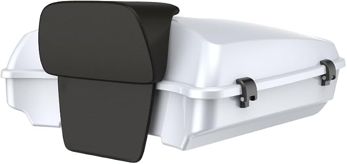 Advanblack 2024 Road Glide Razor Tour Trunk Pack Compatible with Road King FLHR Street Glide FLHX Road Electra Glide 2014-2025 Mounting Rack, Backrest & Stitching Liners (White Onyx Pearl)
