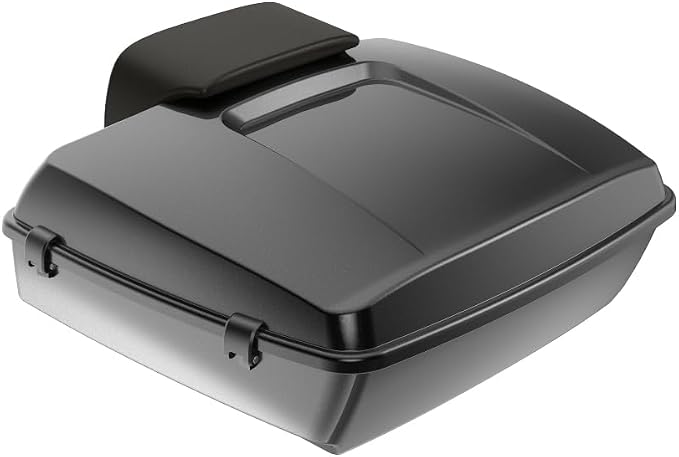 Advanblack 2025 RG Tour Trunk Pack Raven Fade Chopped Tour Trunk Pack Backrest Pad for '97-'25 Harley Touring Road King Street Glide Electra Glide CVO models