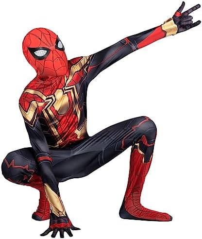 MARVEL Integrated Spider-Man Official Youth Deluxe Zentai Costume - Stretch Spandex with Hidden Zippers and Wrist Slits