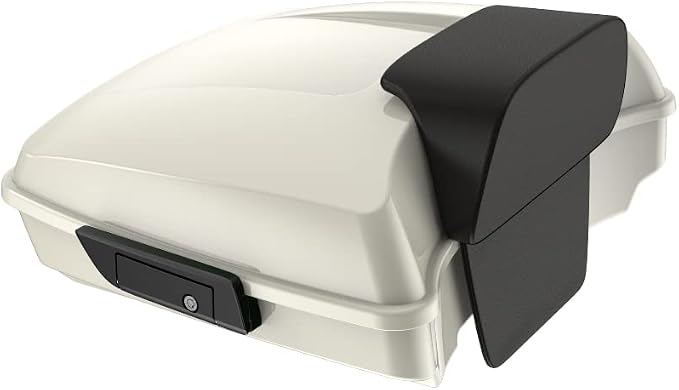 Advanblack Road Glide Tour Trunk Pack Birch White Razor Tour Trunk Pack Backrest Pad for '97-'25 Harley Touring Road King Street Glide Electra Glide CVO models
