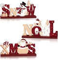 3Pcs Christmas Table Decorations, Wooden Christmas Decor Indoor