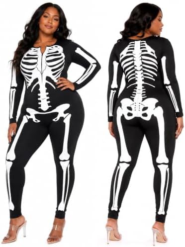 Tipsy Elves Sexy Halloween Skeleton Bodysuit for Women - One Piece Costume