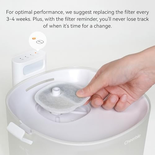 Cheerble Pumpless Pet Water Elfin Fountain E1/E1+/D1/D1PRO Replacement Filter-8-Pack
