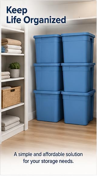 18-Gallon Plastic Storage Bins with Snap-on Lids – 8-Pack, Home Organization Essential