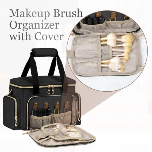 GDNasist Large Makeup Bag, Portable Travel Makeup Bag Organizer