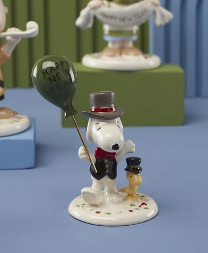 Lenox 866598 Peanuts 5-Piece Happy New Year Figurine Set by, Decorations, Indoor Decor, Collectible Figures