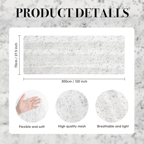 Artoid Mode 2-Pack White Silver Gauze Table Runner 10FT, Glitter Metallic Foil Sheer Dining Holiday Wedding Anniversary Birthday Table Decor for Home Party