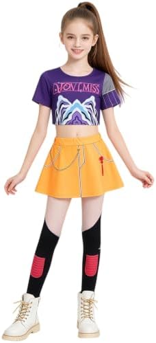 ELIM Kids Pop Star Costume Girls Halloween Costumes Set with Accessories