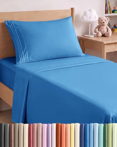Twin Size 3 Piece Sheet Set - Breathable & Cooling Sheets - Royal Blue