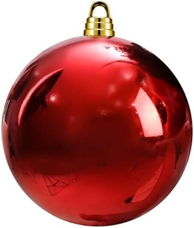 Threan 10 Inch Large Red Shiny Christmas Ball Ornaments for Christmas Tree