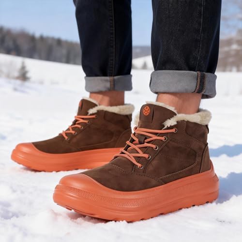 Eagsouni Womens Snow Boots Suede Leather Winter Shoes