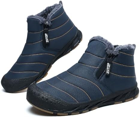 ziitop Snow Boots Mens Waterproof Winter Boots Fur Lined Warm Ankle Boots