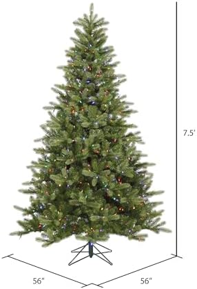 Vickerman 7.5' King Spruce Artificial Christmas Tree, Multi-Colored Dura-Lit LED Lights - Faux Christmas Tree - Seasonal Indoor Home Decor