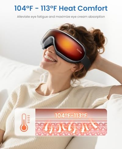 RENPHO Eyeris 1 Eye Massager with Heat, FSA Eligible HSA, Heated Eye Mask for Head Tension, Eye Strain & Screen Fatigue, Birthday Gifts for Men and Women