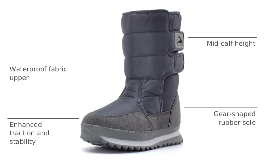 DADAWEN Women's Waterproof Frosty Snow Boot