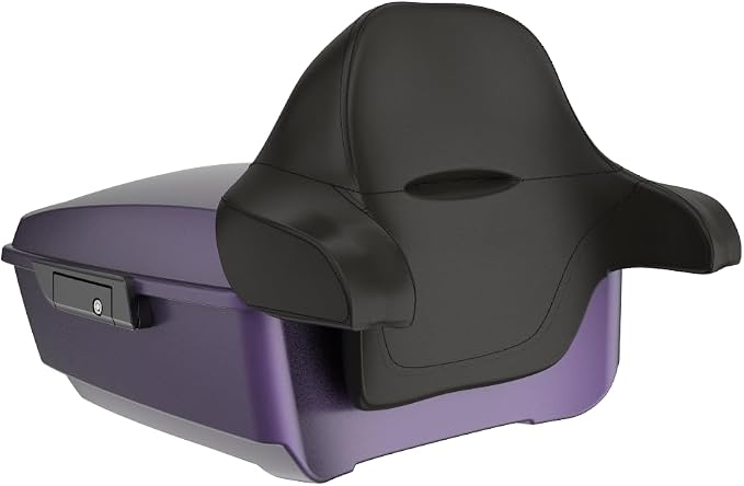 Advanblack 2025 RG Tour Trunk Pack Purple Abyss Denim King Tour Trunk Pack Luggage +Wrap-Around Backrest Pad for '97-'25 Harley Touring Road King Street Glide Electra Glide CVO models
