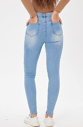 Yehopere Women's Winter Fleece Lined Jeans Slim Fit Warm Skinny High Waist Denim Jean