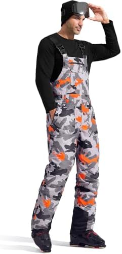 FREE SOLDIER Mens Snow Bibs Ski Snow Pants Softshell Ski Bib Overalls