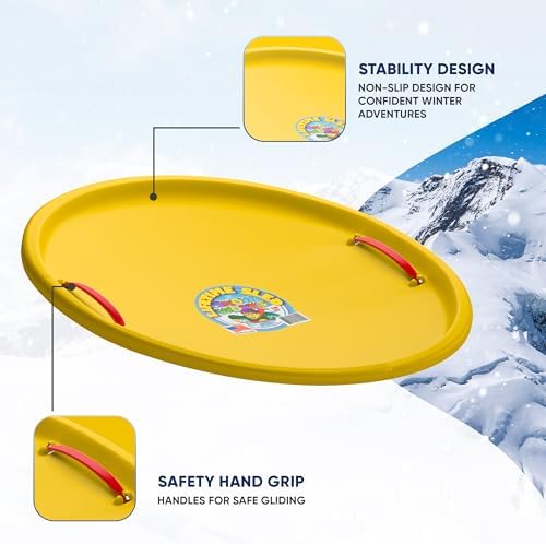 27" Lifetime Saucer Sled - Durable High-Density Plastic, Handles, Ideal for Adults, Kids, and Teens - 1 Person Snow Sled for Kids and Adults