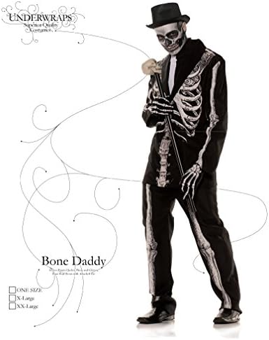 Underwraps Mens Bone Daddy,Black,Adult 2X Large