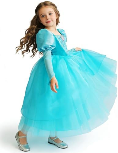 Girls Cinderella Costumes Halloween Princess Dress Up Fancy Birthday Party Ball Gown