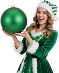 Threan 10 Inch Emerald Green Matte Large Christmas Ball Ornament