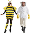Couples Halloween Costumes for Adults, Cute Bee and Beekeeper Costume Adult