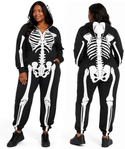 Tipsy Elves Skeleton Halloween Jumpsuit Costume for Women