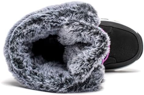 HOBIBEAR Kids Winter Snow Boots Waterproof Outdoor Warm Faux Fur Lined Shoes