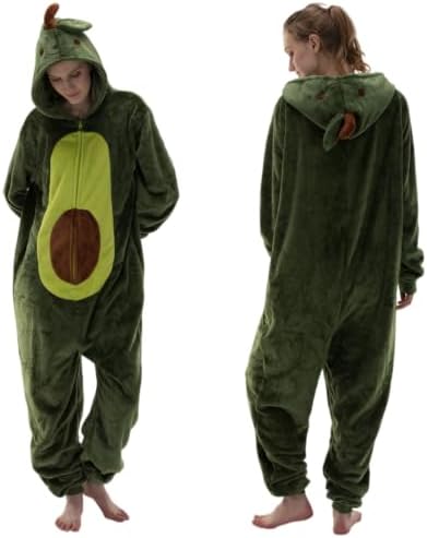 Snug Fit Unisex Adult Onesie Pajamas, Flannel Cosplay Animal One Piece Halloween Costume Sleepwear Homewear