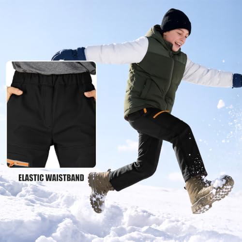 Boys Snow Pants Waterproof Fleece Lined Winter Ski Pants for Kids