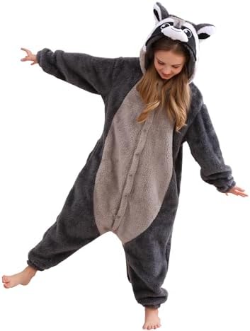 One Piece Pajamas Animal Kids Onesie, Animal Pajamas Halloween Cosplay Costume for Girls Boys
