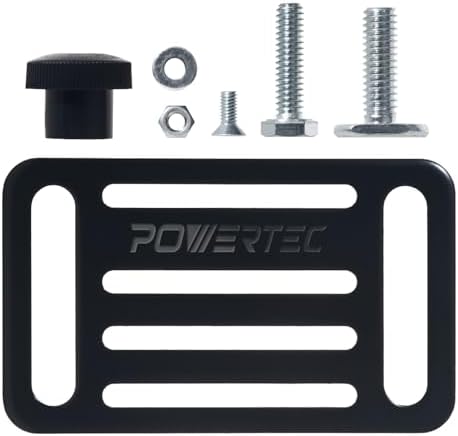 POWERTEC Toggle Clamp Mounting Plate with Hex Bolts, T-Track Bolts for T Track Accessories, Woodworking Jigs and Fixtures, Drill Press, Table Saw Sled (71416)