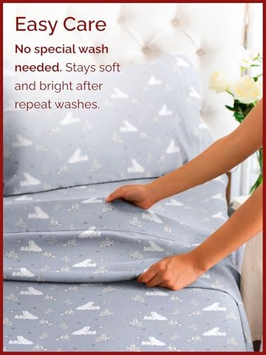 Christmas Sheet Set, Polar Bears, Holiday Xmas Bedding Set - Cal King Size