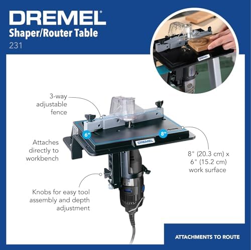 Dremel 231 Rotary Tool Shaper and Router Table, Woodworking Attachment