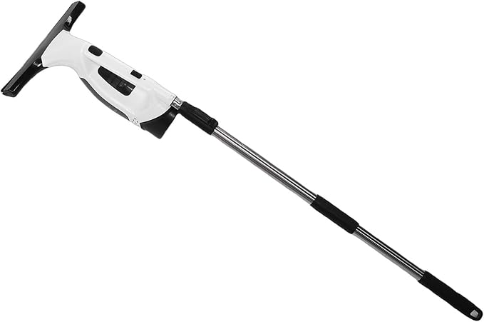Window Vacuum Squeegee Cordless, Strong Suction Electric Window Cleaner with Water Collection, Window Cleaning Kit with Spray Bottle, Telescopic Pole for Glass Doors, High Window, Tile, Car