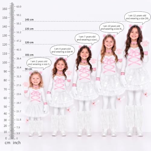 Haull 7 Pcs Halloween Cat Costume Accessories Girl Kid