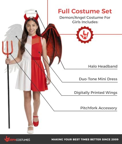Morph Devil Angel Costume For Girls, Girls Halloween Costumes for Kids
