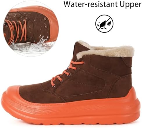 Eagsouni Womens Snow Boots Suede Leather Winter Shoes