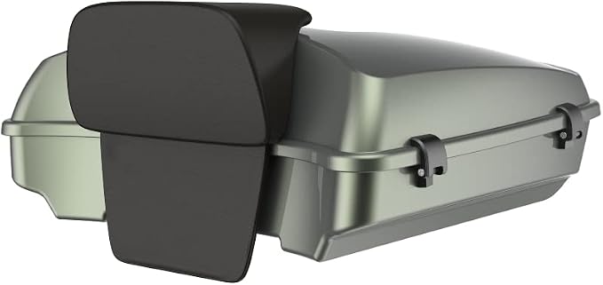 Advanblack Road Glide Tour Trunk Pack Deadwood Green Glossy Razor Tour Trunk Pack Backrest Pad for '97-'25 Harley Touring Road King Street Glide Electra Glide CVO models