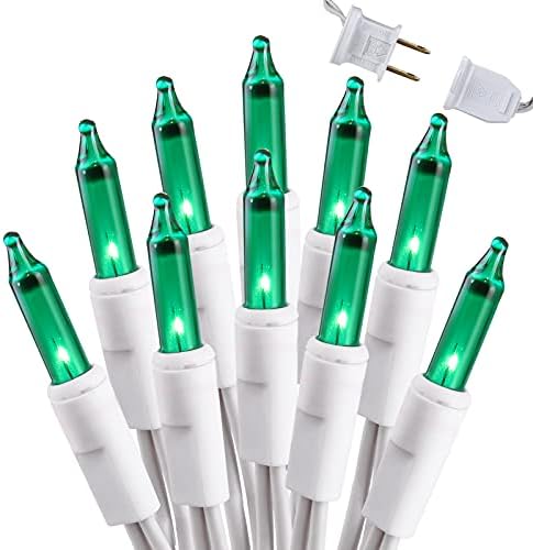 Brizled Green Christmas Lights Incandescent, 69.6ft, 300 Count, Connectable