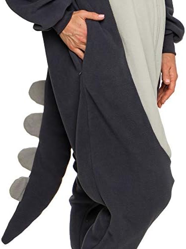 Funziez! Adult Onesie Halloween Costume Animal Dinosaur Shark Unisex Plush One Piece Cosplay Suit for Adults, Men and Women