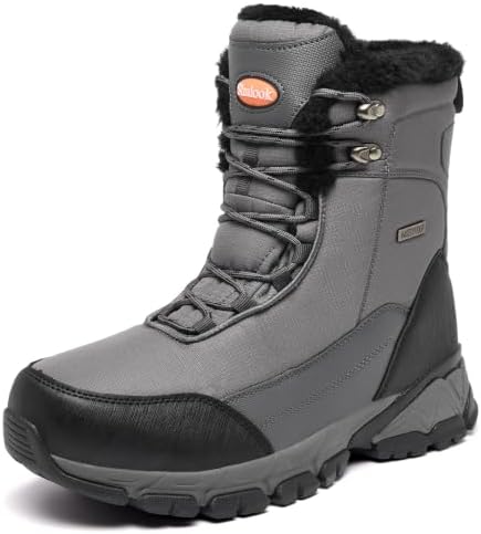 SHULOOK Men's Waterproof Winter Snow Boots: Insulated Warm Lined