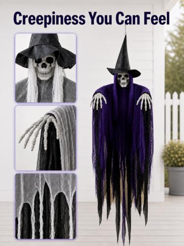 Bearhug Halloween Hanging Ghost Decorations, 3 Pack Scary Reaper Decor
