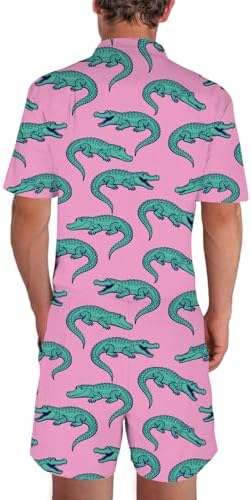 RAISEVERN Mens Romper Male Zipper Shorts Sleeve One Piece Bro Outfits