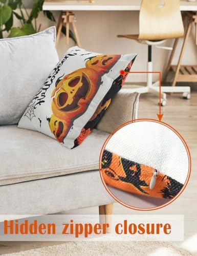 multiwins 4-Pack Double-Sided 8 Patterns Halloween Pillow Covers 20"x 20"