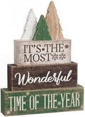 Moucuny 4 Pcs Christmas Table Decoration Neutral Wooden Christmas Tree Sign