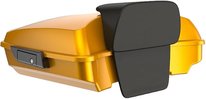 Advanblack Road Glide Tour Trunk Pack Prospect Gold Razor Tour Trunk Pack Backrest Pad for '97-'25 Harley Touring Road King Street Glide Electra Glide CVO Models
